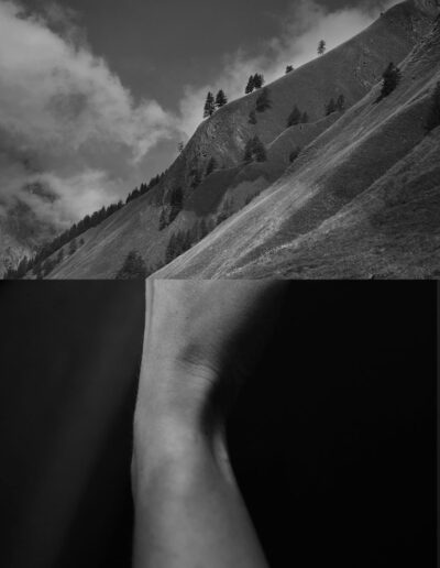 Lien montagne et main